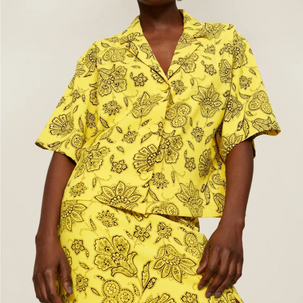 Saunders RTR Floral Yellow Top Size 8